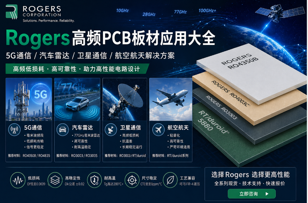 Rogers高頻PCB板材應用