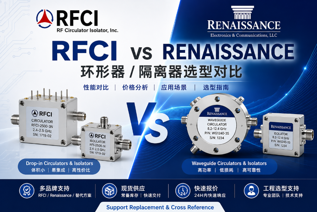 RFCI vs Renaissance環(huán)形器/隔離器對比：性能、價格與選型指南(5G/雷達應用)