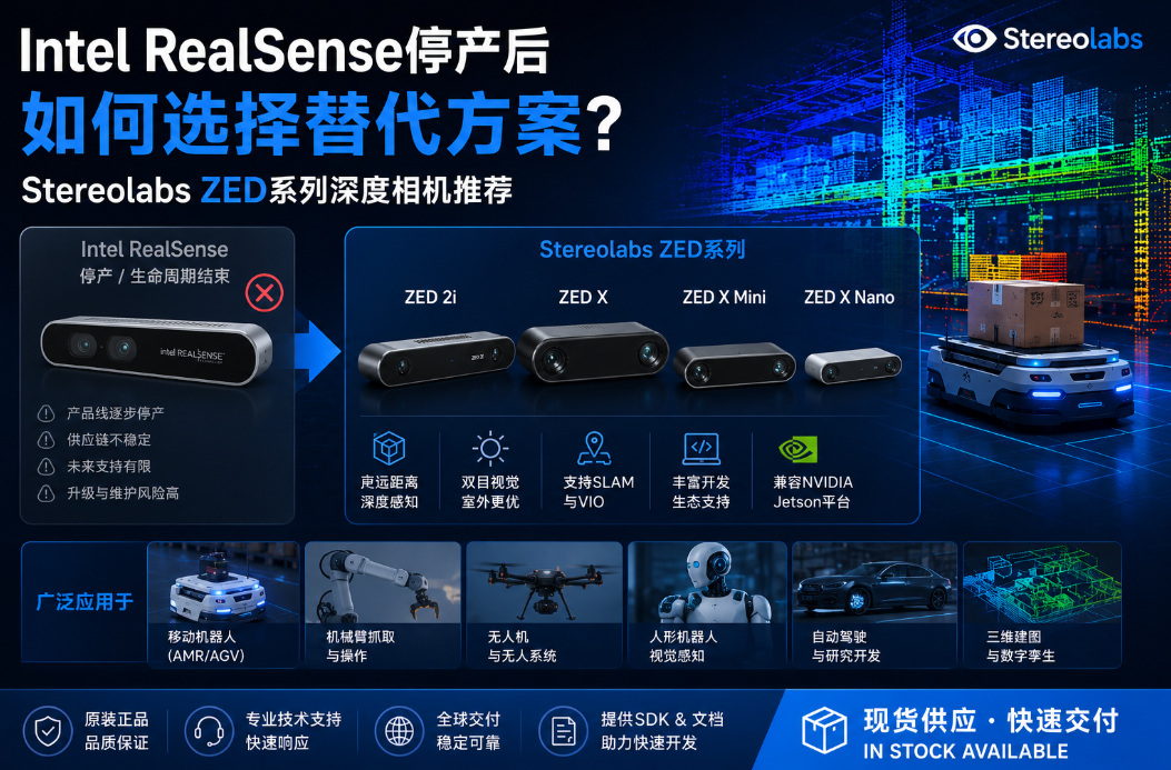 Intel RealSense停產后如何選擇替代方案？Stereolabs ZED系列深度相機推薦